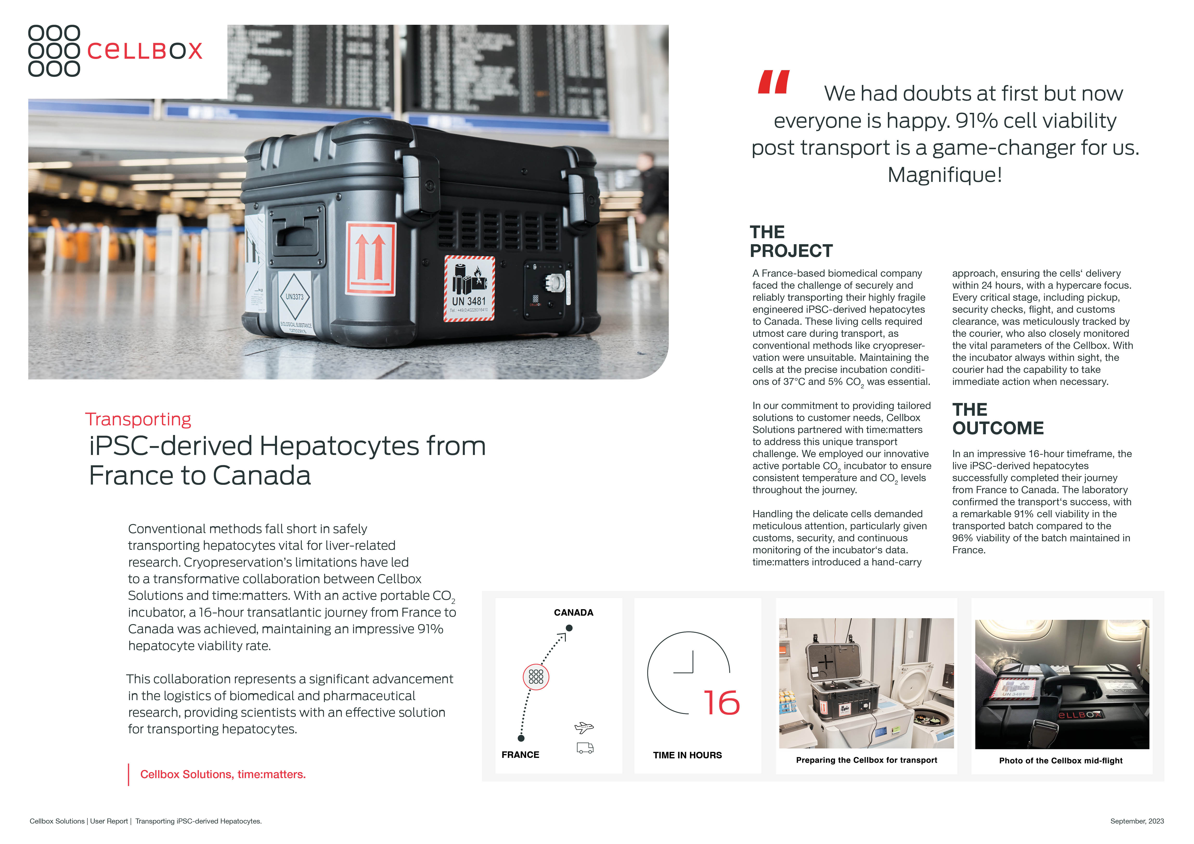 Cellbox User Report - Transporting iPSC derived Hepatocytes from France ...