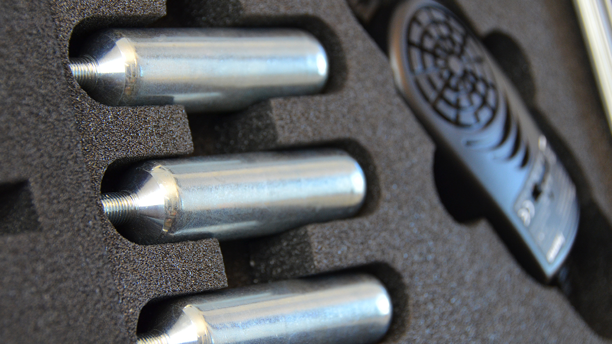 CO2 cartridges and car adapter